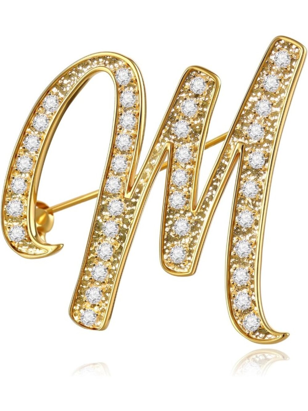 Elegant 18k Gold Plated Initial Brooch Pin | Custom Letter Accessory